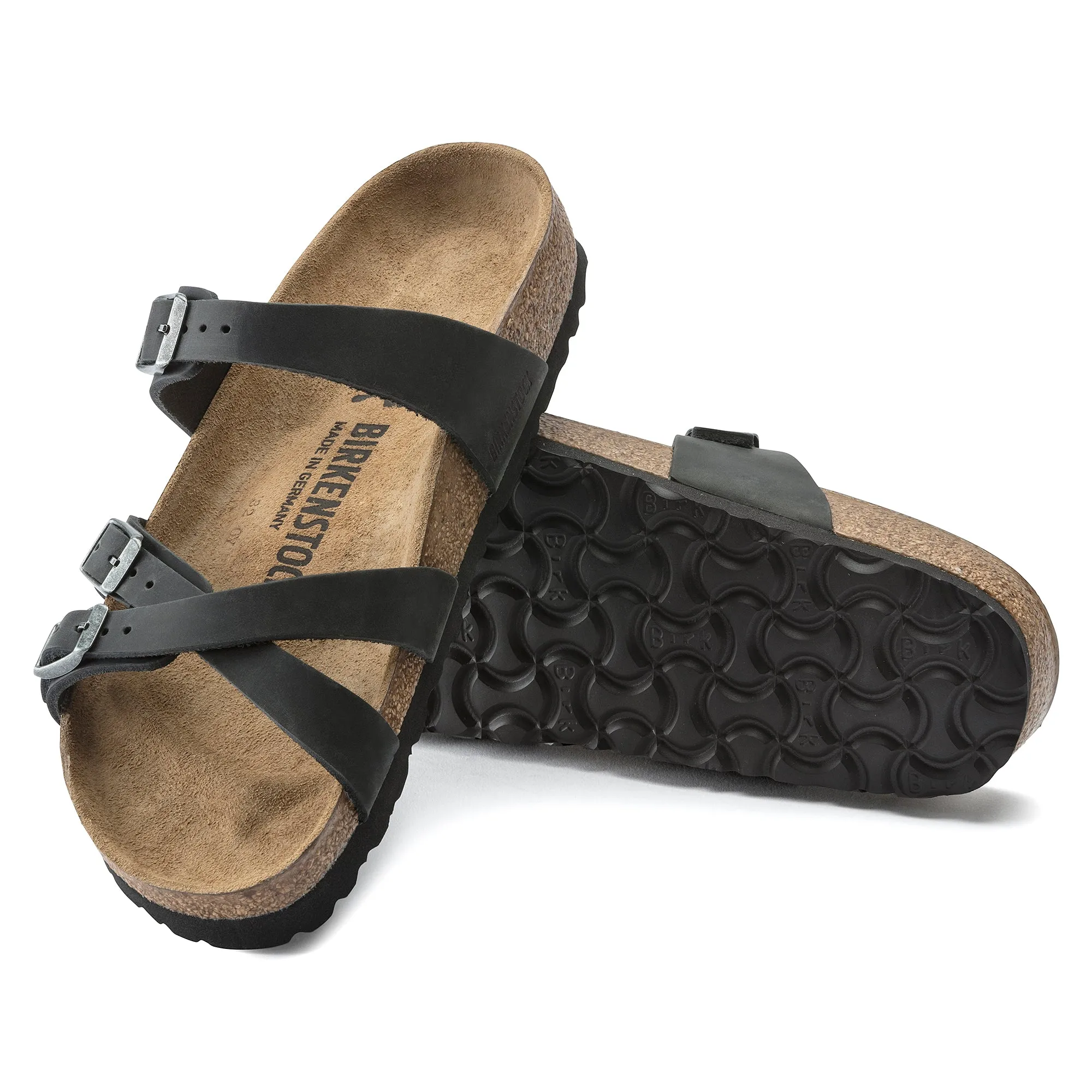 Women's Birkenstock Franca Oiled Leather Color: Black