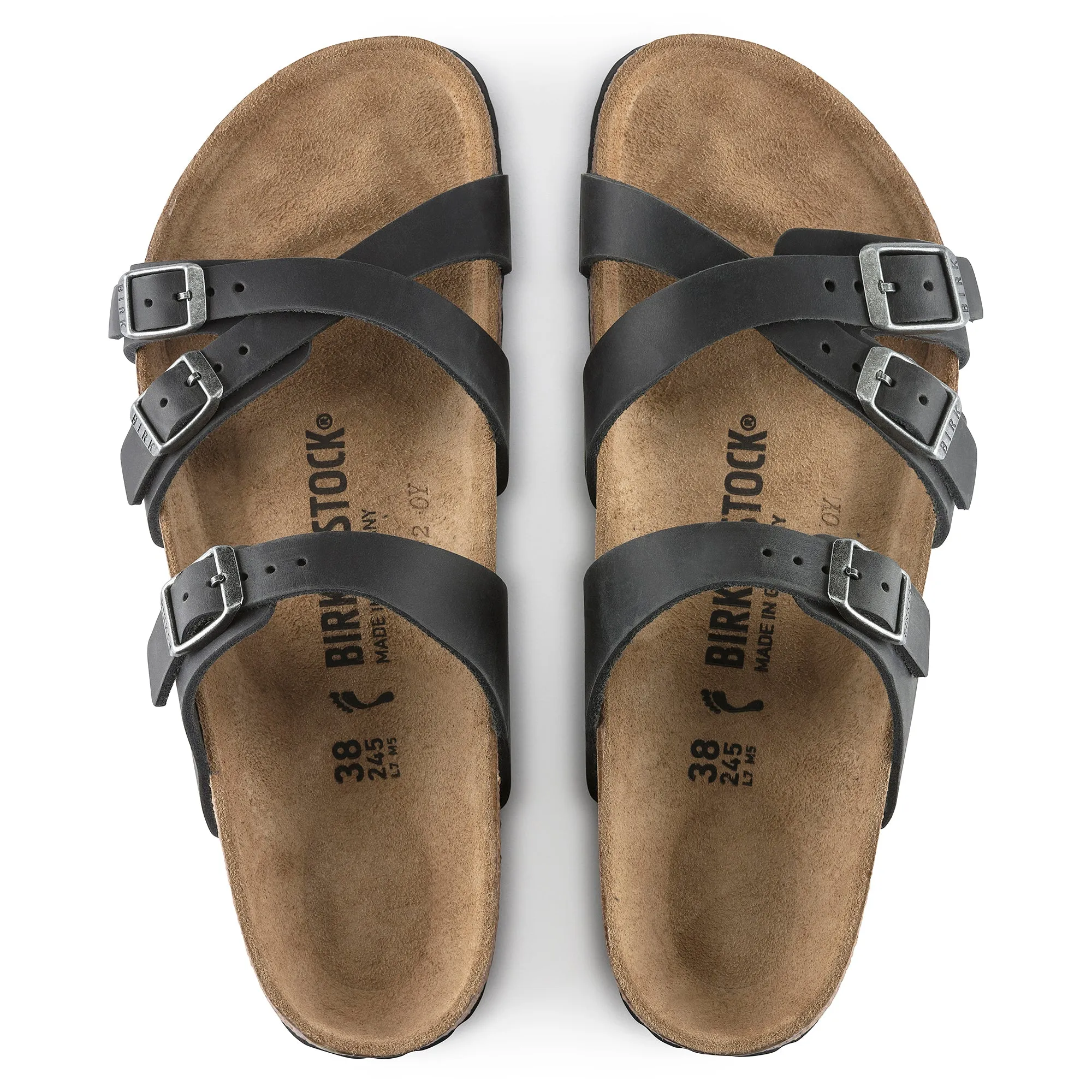 Women's Birkenstock Franca Oiled Leather Color: Black