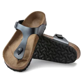 Women's Birkenstock Gizeh Birko-Flor Color: Metallic Black