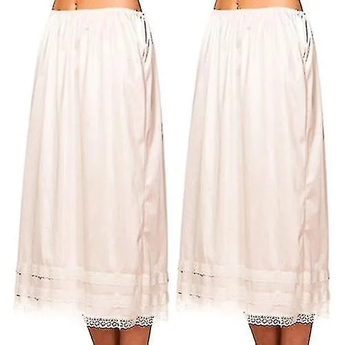 Womens Lace Underskirt Petticoat Under Dress Long Skirt Safety Skirt Oversize