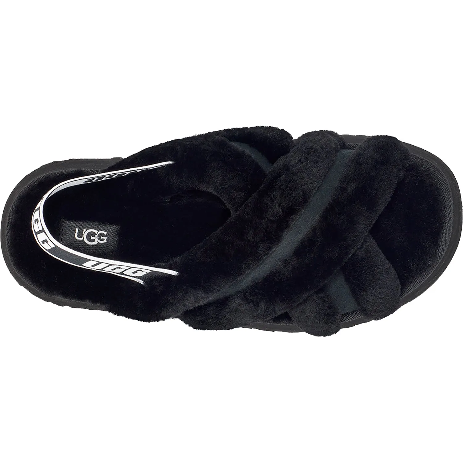 Women's UGG Disco Cross Slide Black Sheepskin