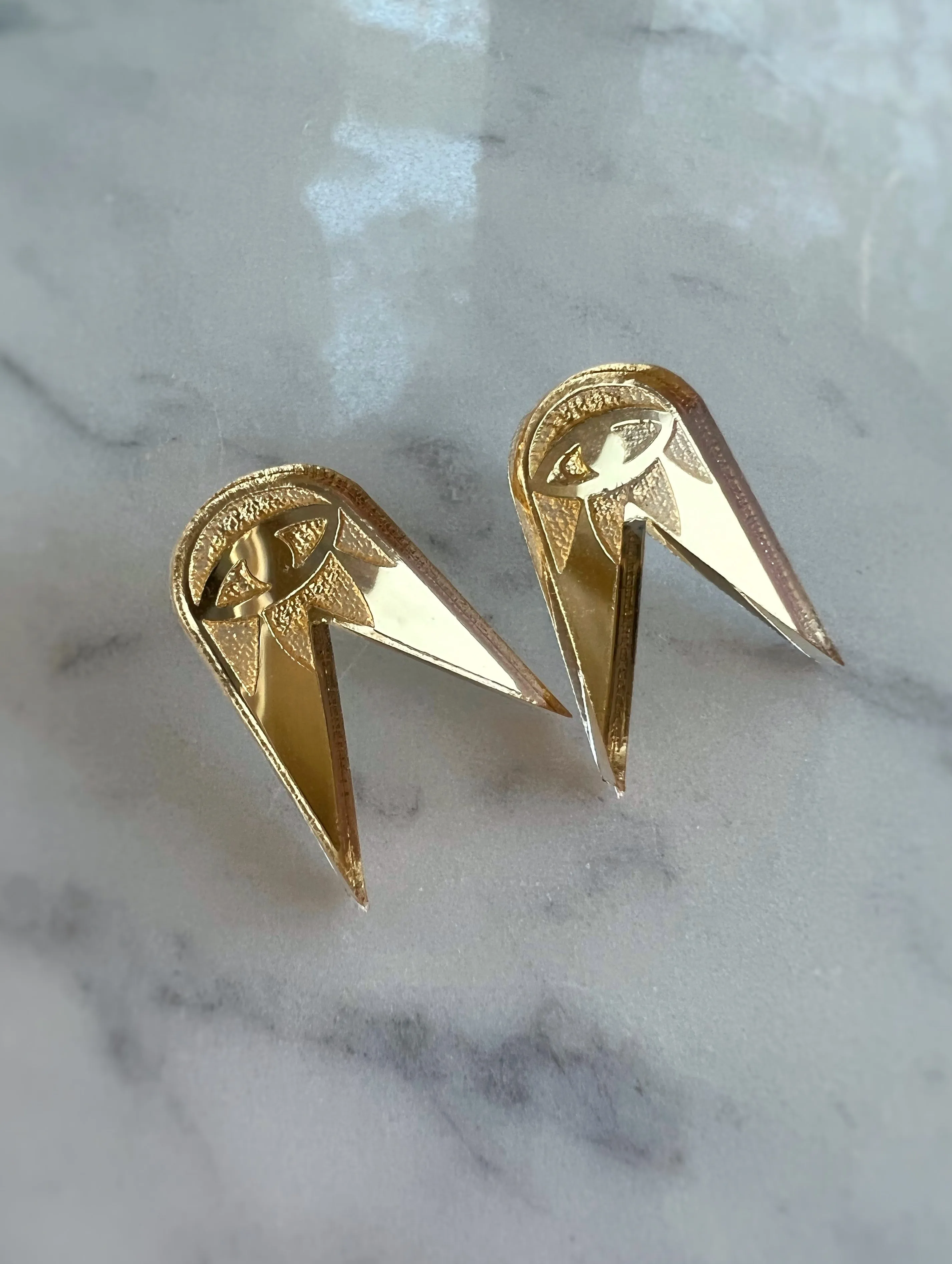 Woodpecker Studs in Gold