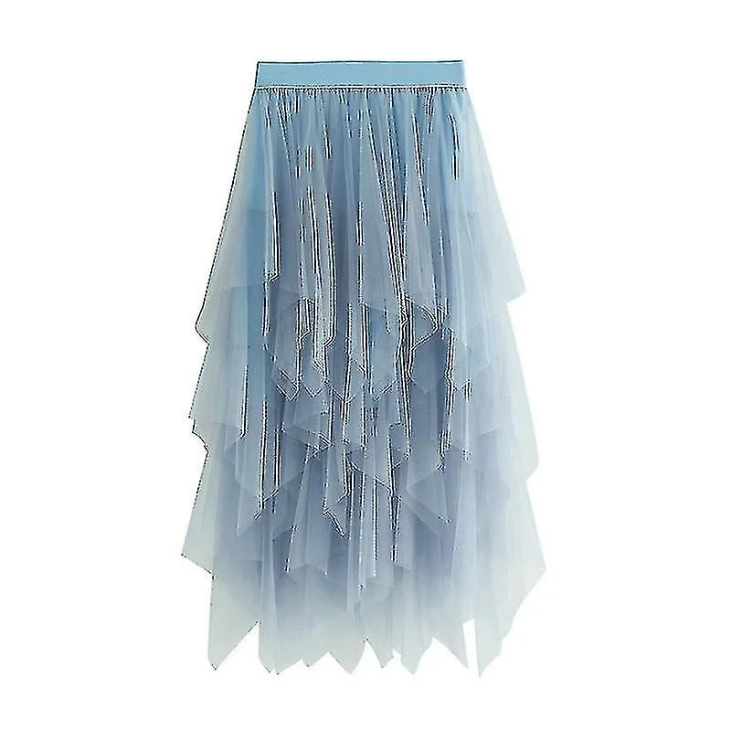 Yougang Women Tulle Skirt Elastic Waist Mesh Long Paragraph Skirt Dress#jxsm8063