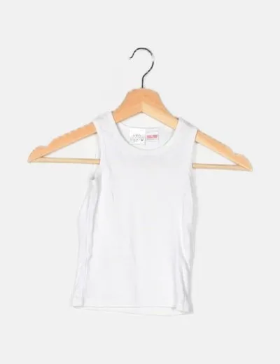 Zara Top blanco básico