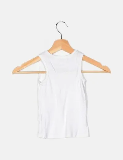 Zara Top blanco básico